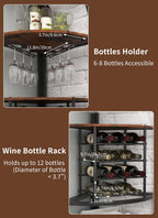 Industrial Corner Wine Rack Cabinet 5-Tier Freestanding Bar