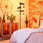 Industrial Dimmable Floor Lamps Farmhouse 3-Lights Wooden