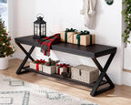 Industrial Entryway Bench with Storage