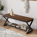Industrial Entryway Bench with Storage