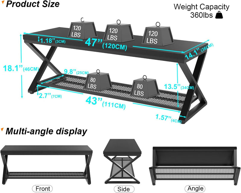 Industrial Entryway Bench with Storage