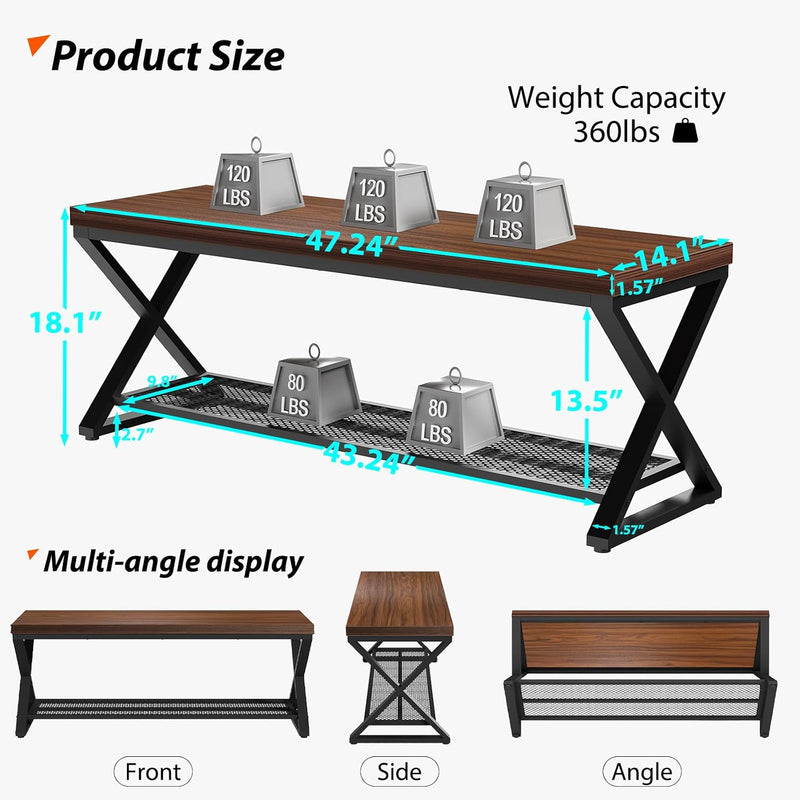 Industrial Entryway Bench with Storage