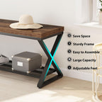 Industrial Entryway Bench with Storage