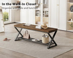 Industrial Entryway Bench with Storage