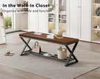 Industrial Entryway Bench with Storage