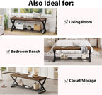 Industrial Entryway Bench with Storage