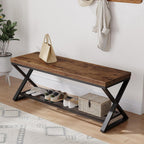 Industrial Entryway Bench with Storage