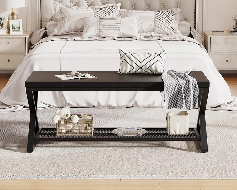 Industrial Entryway Bench with Storage