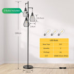 Industrial Floor Lamp Dimmable Standing with Wire Cage