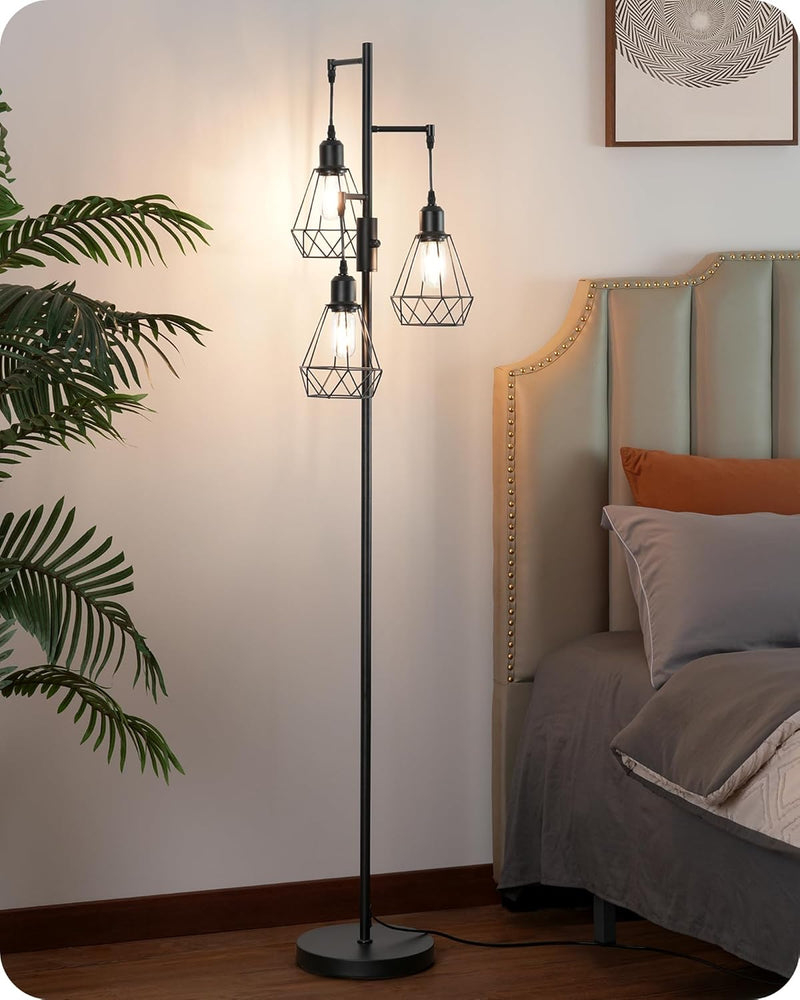 Industrial Floor Lamp with 3 LED Bulbs E27