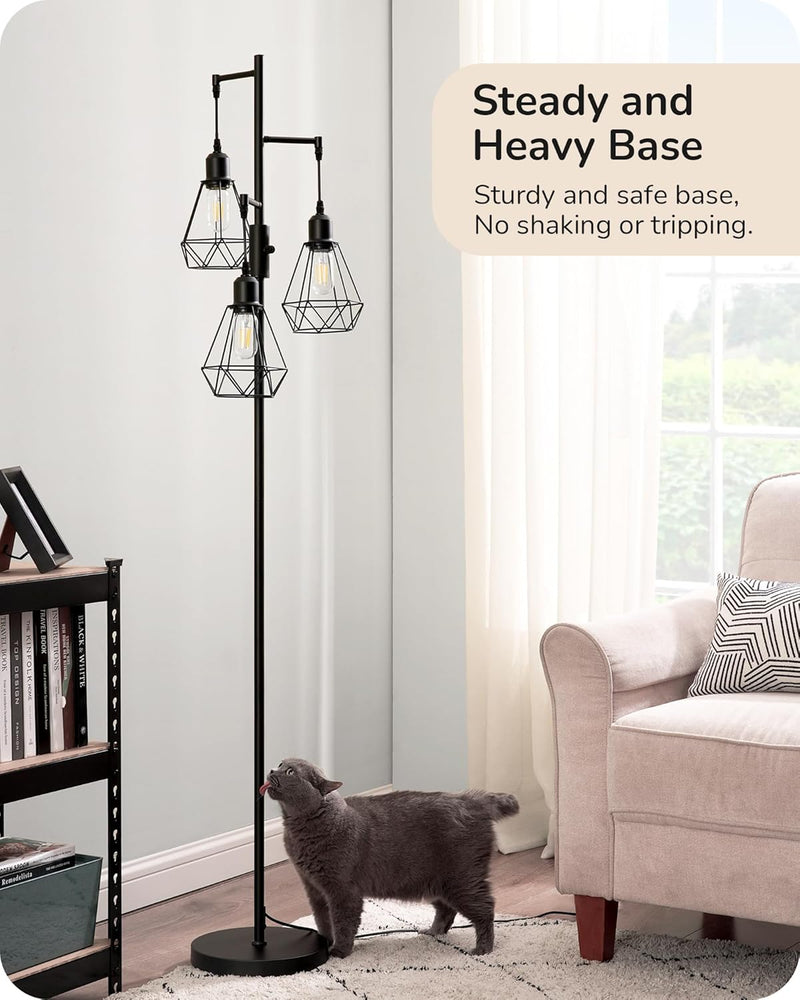 Industrial Floor Lamp with 3 LED Bulbs E27
