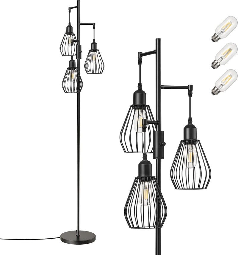 Industrial Floor Lamp with 3 LED Bulbs E27