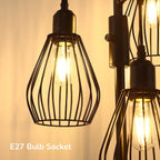 Industrial Floor Lamp with 3 LED Bulbs E27