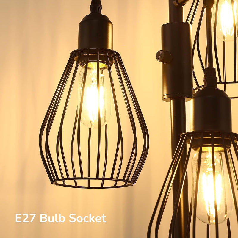 Industrial Floor Lamp with 3 LED Bulbs E27