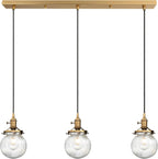 Industrial Glass 3 Pendant Lights 3 Heads Hanging