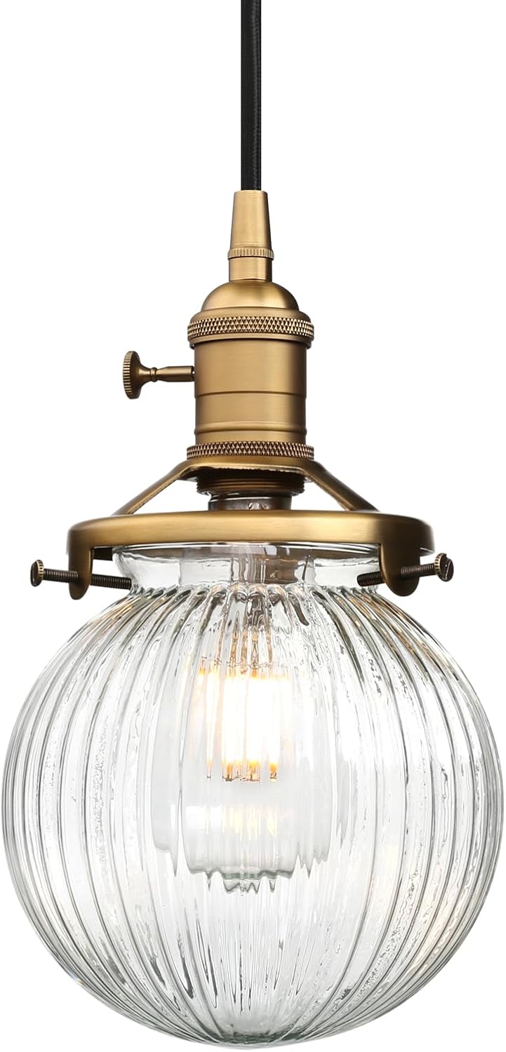 Industrial Glass 3 Pendant Lights 3 Heads Hanging