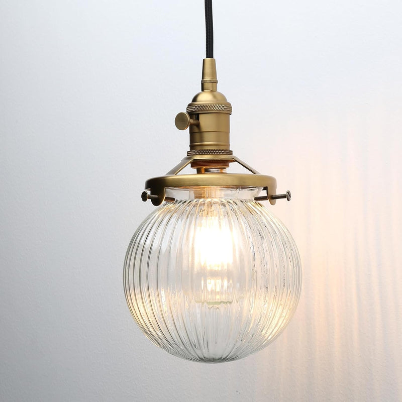 Industrial Glass 3 Pendant Lights 3 Heads Hanging