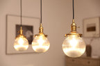 Industrial Glass 3 Pendant Lights 3 Heads Hanging