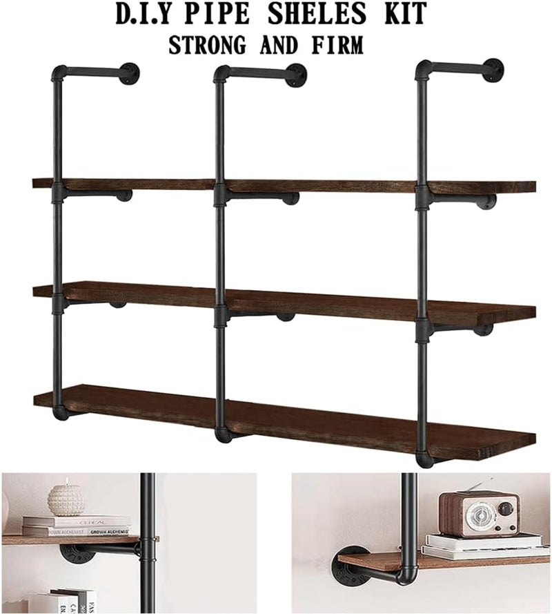 Industrial Iron Pipe Shelves 3 Set 4-Tier 42"
