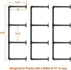 Industrial Iron Pipe Shelves 3 Set 4-Tier 42"