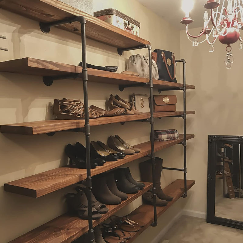 Industrial Iron Pipe Shelves 3 Set 4-Tier 42"