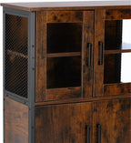 Industrial Kitchen Cupboard Tall Unit with Glass Doors