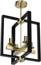 Industrial Lantern Chandelier 4-Light Modern Geometric Semi