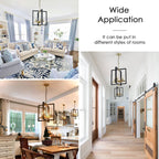 Industrial Lantern Chandelier 4-Light Modern Geometric Semi