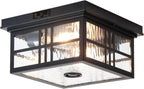 Industrial Motion Sensor Outdoor Flush Mount Ceiling Light