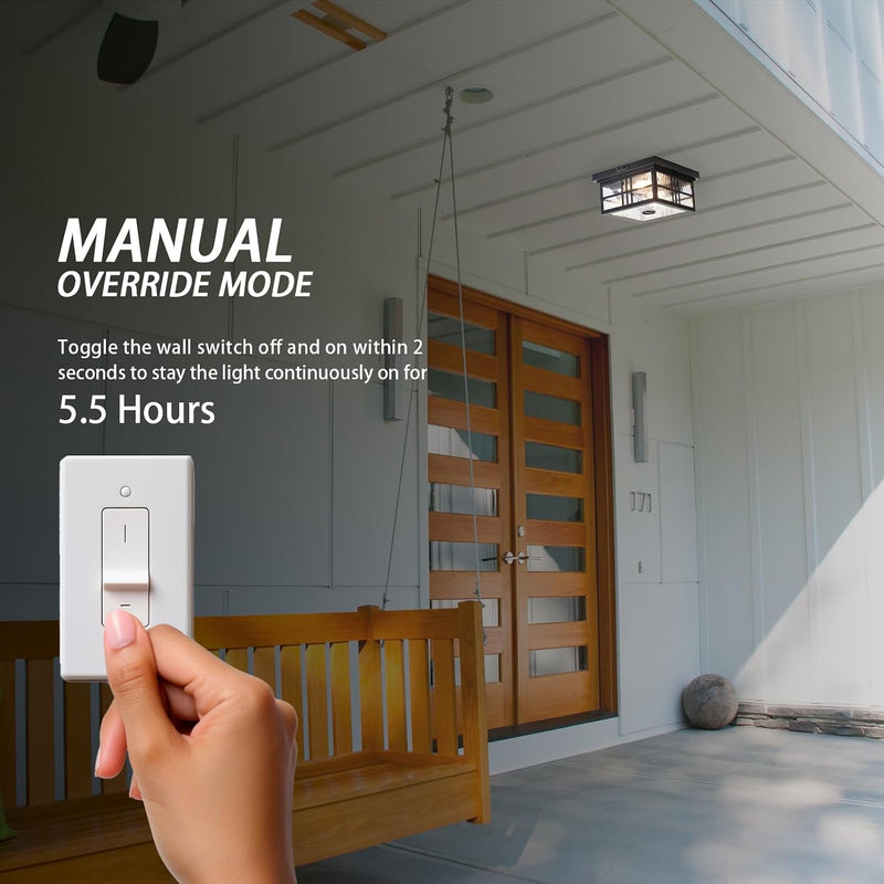 Industrial Motion Sensor Outdoor Flush Mount Ceiling Light