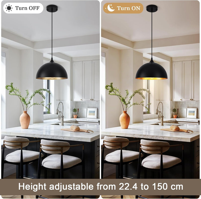 Pendant and Industrial Lights for Kitchen Island (3 Pack)