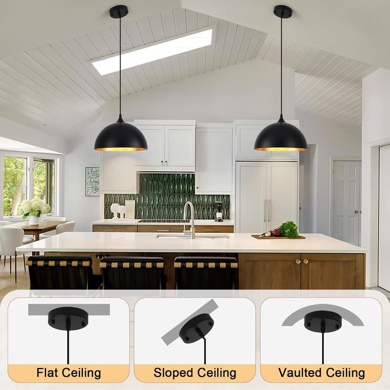 Pendant and Industrial Lights for Kitchen Island (3 Pack)
