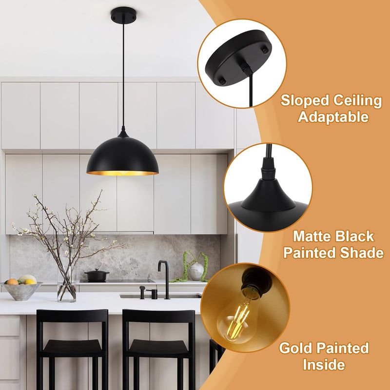 Pendant and Industrial Lights for Kitchen Island (3 Pack)