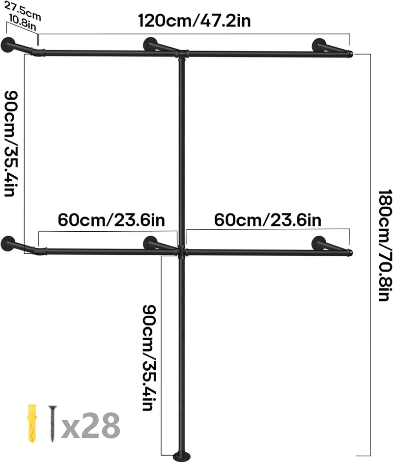 Industrial Pipe Clothing Rack
