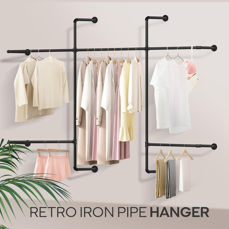 Industrial Pipe Clothing Rack