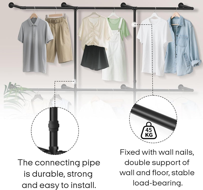 Industrial Pipe Clothing Rack