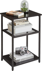 Industrial Side Table End Nightstand 3-Tier Storage Shelves