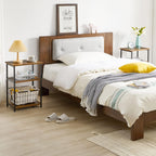 Industrial Side Table End Nightstand 3-Tier Storage Shelves