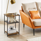 Industrial Side Table End Nightstand 3-Tier Storage Shelves