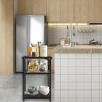 Industrial Side Table End Nightstand 3-Tier Storage Shelves