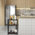 Industrial Side Table End Nightstand 3-Tier Storage Shelves