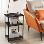 Industrial Side Table End Nightstand 3-Tier Storage Shelves