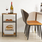 Industrial Side Table End Nightstand 3-Tier Storage Shelves