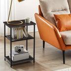 Industrial Side Table End Nightstand 3-Tier Storage Shelves