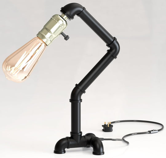 Industrial Steampunk Pipe Table Lamp Vintage Retro Desk