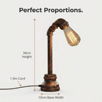 Industrial Steampunk Pipe Table Lamp Vintage Retro Desk