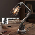 Industrial Steampunk Pipe Table Lamp Vintage Retro Desk