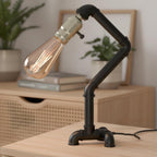 Industrial Steampunk Pipe Table Lamp Vintage Retro Desk
