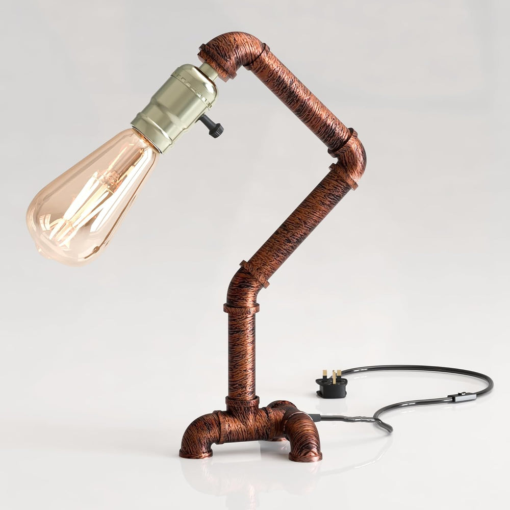 Industrial Steampunk Pipe Table Lamp Vintage Retro Desk