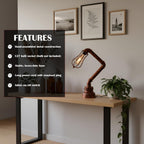 Industrial Steampunk Pipe Table Lamp Vintage Retro Desk